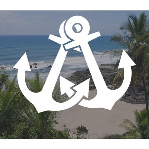 Black/Sliver Double Anchor Car Sticker Nautical Theme Small/Big Size Removable Waterproof Window Body Decal CL848