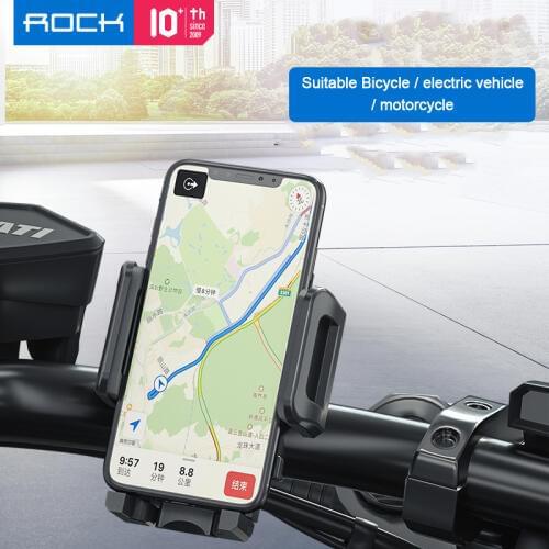 ROCK Bike Bicycle Holder Anti Slide Handle Phone Stand Mount Holder Cellphone GPS Bicycle Bracket Cycling Accessories Motor Bike