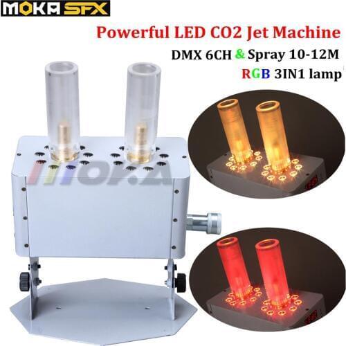 MOKA SFX Dual-Barrel LED CO2 Jet Machine 18x3w RGB 3 In 1 Dry Ice Fog Effect Co2 Cannon White Body Powerful Stage Special Effect
