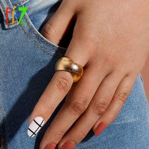 F.J4Z 2021 Trend Rings for Women Fashion Punk 2Rings Crossed Finger Ring Designer Statement Rings Lady Gifts Dropship