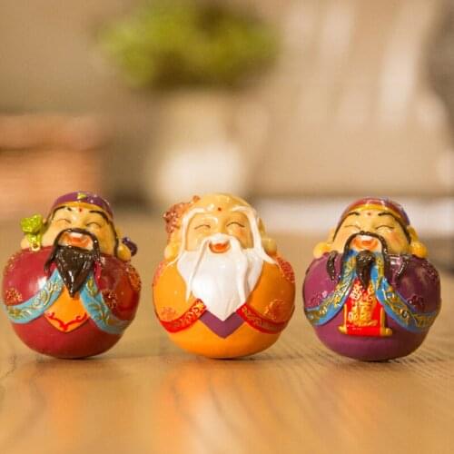 Fu Lu Shou Samsung Antique Creative Home Living Room Lucky Feng Shui Furnishings Resin Crafts