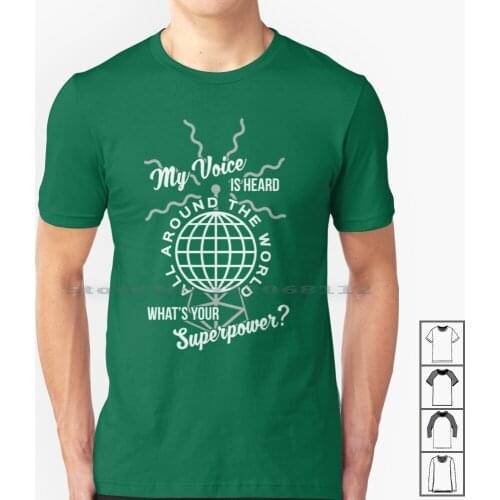 My Voice Is Heard All Around The World T Shirt 100% Cotton Radio Ham Amateur Communication World Wide Skip Rtty Cw Ssb Fm Usb