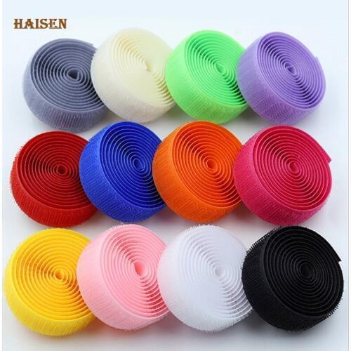 Haisen,Solid Color Soft Nylon Hook and Loop Adhesive Fastener Tape,Magic Tape, Sewing Accessories For Clothe/ Bag/ Shoe/AB Stick