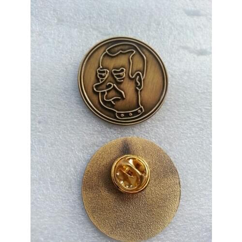Custom pin badge, new style, die struck pin badge