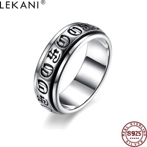LEKANI Women Rings Gothic Vintage Rock Punk Cocktail Jewelry 925 Sterling Silver Wholesale Halloween Gift for Men Free Shipping