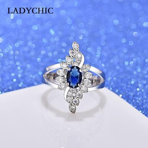 LADYCHIC Women Oval Cut 4 Colors Cubic Zirconia Ring White Gold Color Vintage Style Wedding Ring Jewelry Free Shipping LR1068