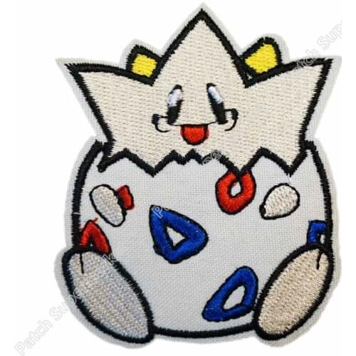 Togepi egg Spike Ball Patch Ash Ketchum tv movie Embroidered Emblem applique iron on clothing