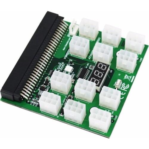Power Module Breakout Board PCI-E 12V 64Pin to 12pcs 6Pin Power Supply Server Adapter Breakout for HP 1200W 750W PSU GPU Mining