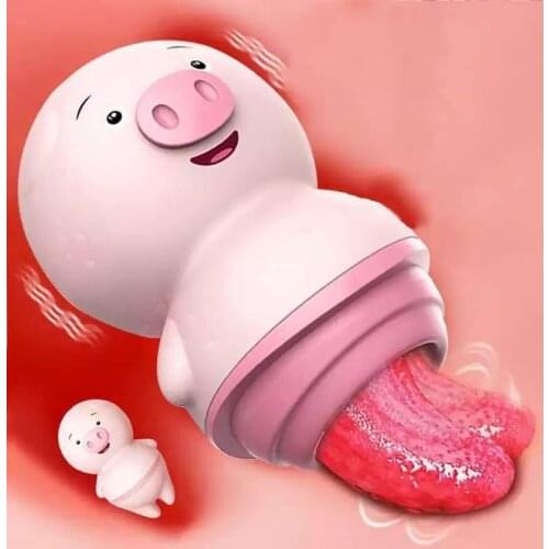 Tongue Licking Vibrators Sexy Pig Pussy Sucking for Women Clitoris Sucker Nipple Licks Massage Sex Toy Female Adult Product