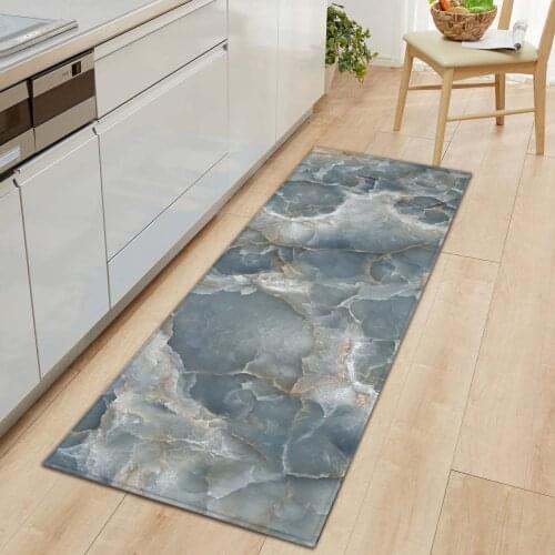 Marble Kitchen Carpet Mat Flannel Entrance Door Mat Soft Non-slip Doormats for Living Room Bedroom Kitchen Bathroom