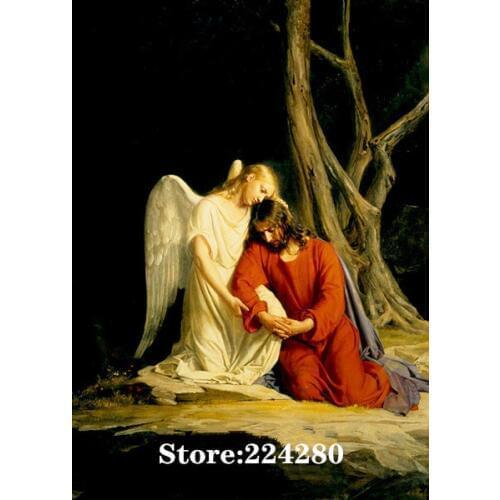 Jesus and angel Christian Needlework Cross stitch 14CT Unprinted Embroidery kits Art Cross-Stitching,DIY Handmade Home Decor