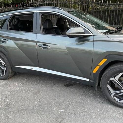 For Hyundai Tucson 2022 2023 Chrome Side Door Strip Body Skirt Moulding Trim Decoration Sticker Exterior Accessories Car Styling