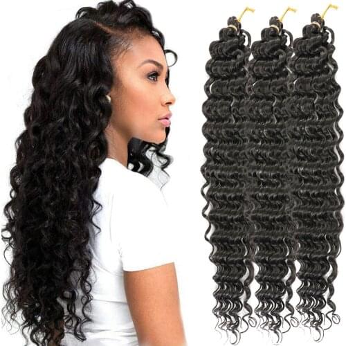 Ombre Water Wave Synthetic Hair for African Braids Crochet Hair Extensions Curly Braided Braiding Extension 20 inch Long