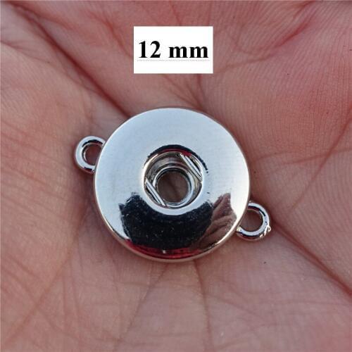 Factory wholesale 100pcs/lot Metal Diy Silver 12mm Snap Button Connectors For Diy Snap Button Jewelry Findings