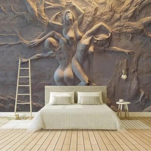 Custom Wallpaper European 3D Stereoscopic Embossed Abstract Beauty Body Art Background Wall Painting Living Room Bedroom Mural
