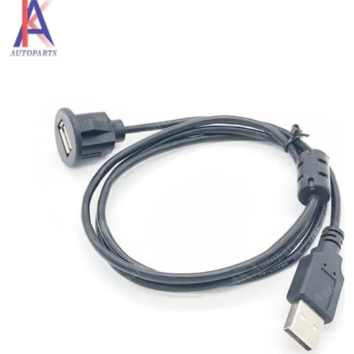 Car Dash Board Mount USB2.0 Male to Female Socket Extension Panel USB Cable 1meter
