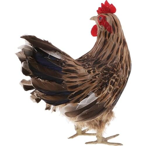 Handcrafted Large Farm Life Hen Toy Model Figure - PVC Shell Paste Feather