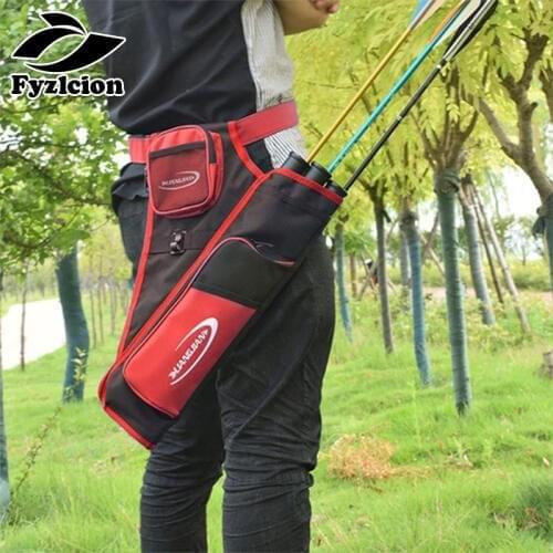 Archery Hunting Arrow Quiver 3 Tubes Adjustable Belt Back Quiver Arrow Bag for Compound Bow and Arrows Outdoor