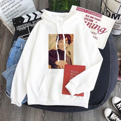 Gaara Anime Graphic Hoodies Naruto Plus Velvet Harajuku Coat Unisex Autumn Winter Sports Pullover Tops Fashion New Sweatshirt