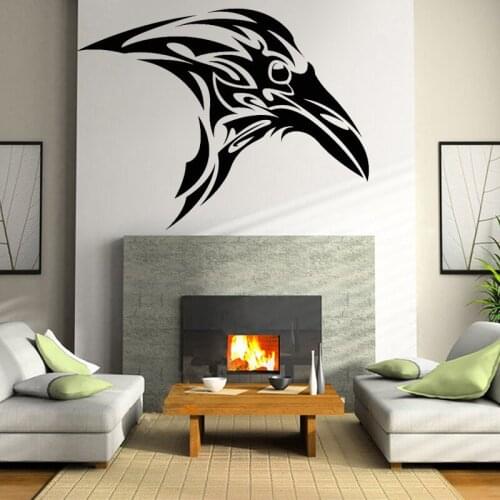 Raven Wall Sticker Gothic Celtic Crow Vinyl Decal Bird Animal Mural Bedroom Headboard Decoration Crows Removable Home Decor O262