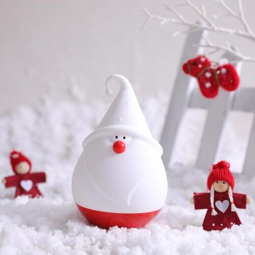 Christmas Snowman Shape Night Light Three-color Changeable Night Lamp Silicone Pat Light Christmas Tree Decor Light Sleep Lamp