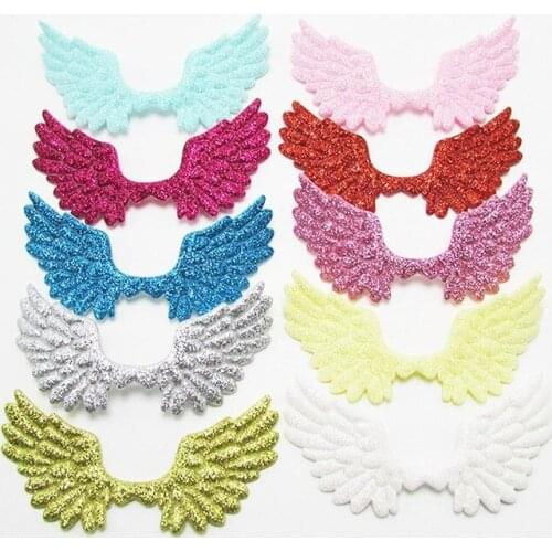 10pcs Angel Wing Ball Padded Appliques For Clothes DIY Baby Hair Clip Headwear Decor Ornament Accessories