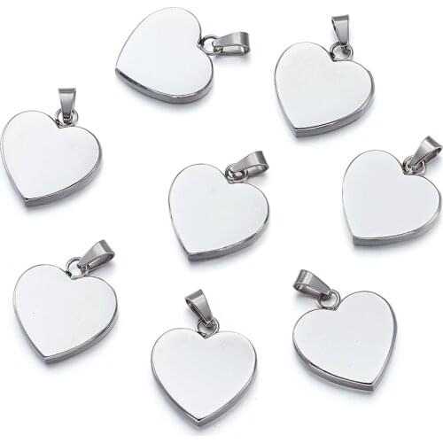 10pcs 304 Stainless Steel Heart Pendants for Valentines Gift Golden Rose Gold Steel Color ,23x22x4mm,Hole: 3x6mm F80
