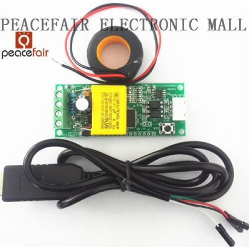 10pcs AC80-260V 100A Electric Monitoring Communication Module TTL Port Power Energy meter tester monitor Voltmeter CT USB Cable