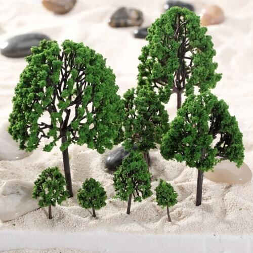 11pcs Assorted Model Tree Train PARK Railway Architecture Scenery Layout O Scale Tree Scenery Landscape Toys Festive Party Decor