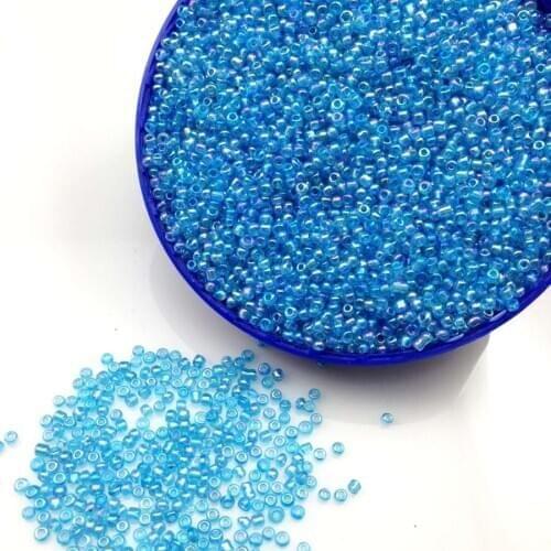 16g 1000X 2mm 12/0 AB Sky Blue Colorful Transparent Loose Spacer Beads Cezch Glass Seed Beads Handmade Jewelry DIY Garment Bead