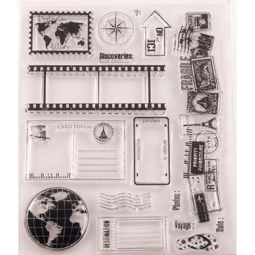 2020 Travel photo frame Clear Stamps DIY Scrapbooking Craft Supplies Silicone Seal Custom Photo Album ink pad Stamping
