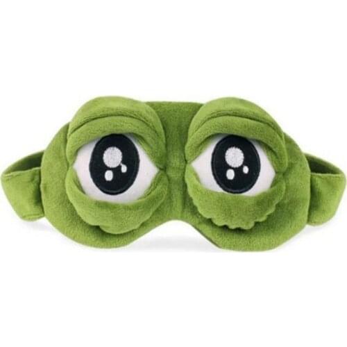 3D FROG Sleeping Mask Eyeshade Plush Eye Cover Travel Cartoon Eyeshade for Eye Travel Relax Sleeping Gift