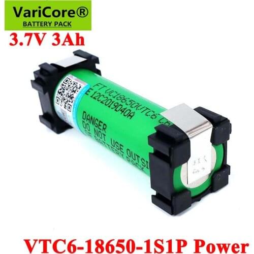 4pcs.VariCore VTC6 3.7V 3000mAh 18650 3A Li-ion Rechargeable batteries for Screwdriver Electric hand drill DIY weld battery pack