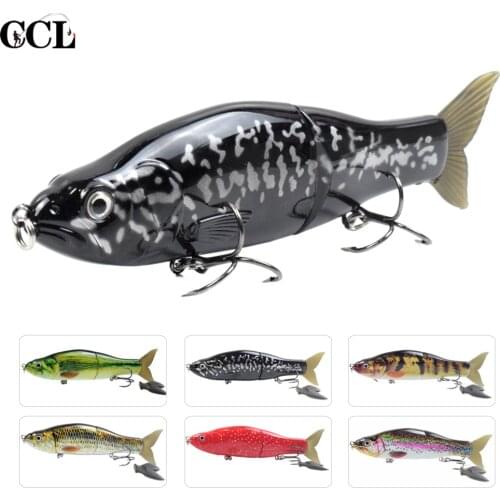 6.5inch 56g Hard Glide Bait Floatting Wobbler Jointed Fishing Lures With Soft Tail Slide Swimbait Bass Fishing Tackle