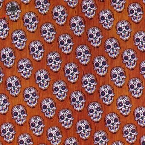 Free Shipping Black Red Colorful SKULL Hydrogarphic Film transfer hydro water transfer printin Aqua print film. 50cm HFD104