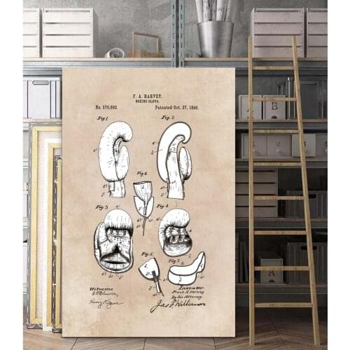 Boxing Baseball Game Board Sport Blueprint Wall Art Paint Wall Decor Canvas Prints Canvas Art Poster Oil Paintings No Frame