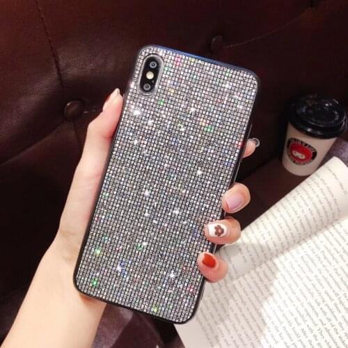 Shining Glitter Sparkly Phone Case For iPhone 7 6 6S 8 Plus X XR XS Max Crystal Bling Back Cover