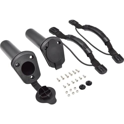 2 Pcs Kayak Deck Flush Mount Fishing Rod Holders Boat Canoe Carry Handle with Bungee Cord Fishing Tackle Accessory Tool