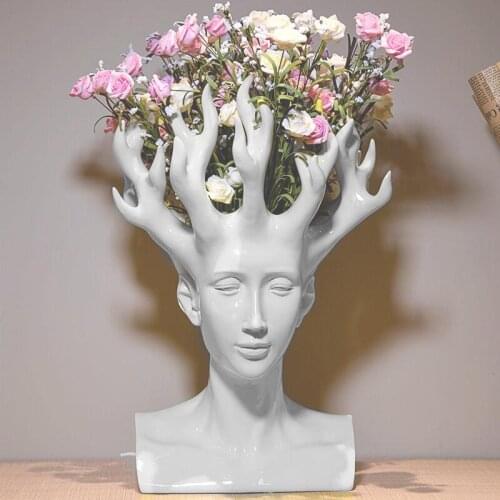 Creative Avatar Art Vase Home Decoration Art Decoration Resin Crafts Designer Face Vase Gifts