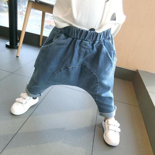 1 2 3 4 5 Years Toddler Kids Jeans Elastic Waist Spring Autumn Pants for Boy Girls Denim Pants 2019 Casual Child Harem Pants New