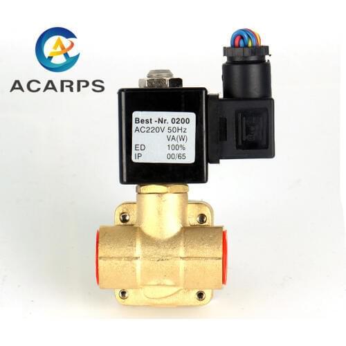 1/2" N/C Brass Pilot Operating High Pressure Solenoid Valve DC12V DC24V AC220V 110V For Water 16bar