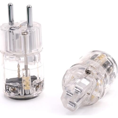 Hifi Rhodium Plated EU Schuko Plug IEC Female Connector for hifi power cable EU Plugs
