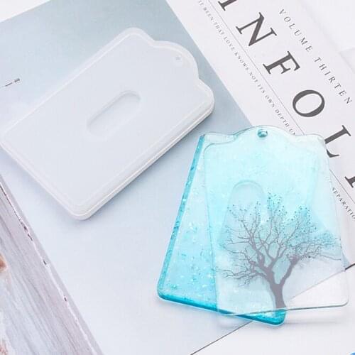 7cmx10.8cm Card Set Pocket ID Holder Pendant Expoxy Resin Silicone Mold Jewelry Making Resin Craft Handmade DIY Tool Drop Ship