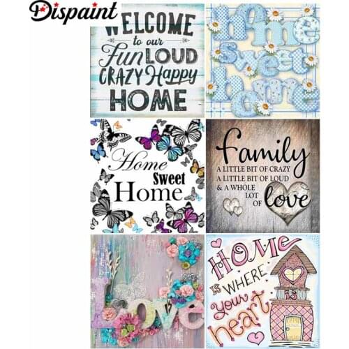 Dispaint Diamond Painting Full Square/Round Diamond "Alphabet cartoon" Pattern Embroidery Cross Stitch 5D Rhinestone Painting