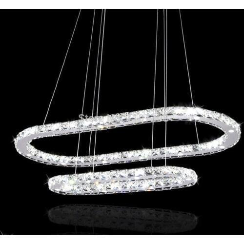 Modern Crystal Chandelier LED Pendant lamp 67*30cm+55*18cm for living room bedroom kitchen novelty items indoor lighting FREE