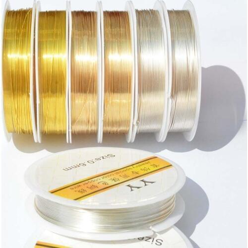 No discoloration Copper Wire /line/cord 0.2/0.3/0.4/0.5/0.6/0.8/1.0mm DIY for Jewelry Making Bracelet Long-lasting fixed color