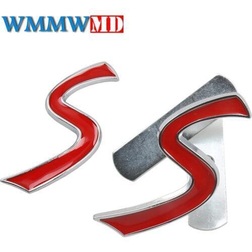 3D Metal S Front Grille Chrome Emblem Sticker for Mini Cooper R50 R52 R53 R56 R57 R58 R60 Grill Badge Decals Exterior Accessorie