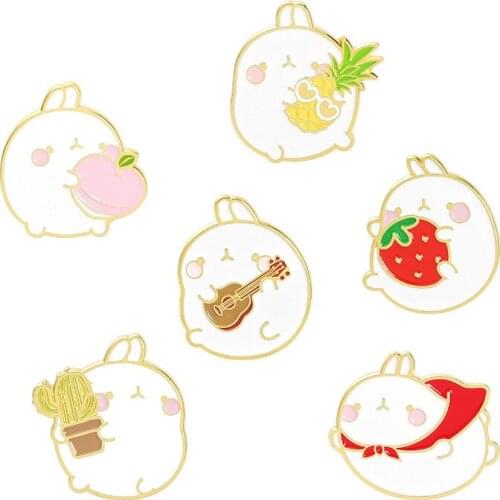 Mini Rabbit Anime Badges Aesthetic Lapel Pins Enamel Brooches On Backpack Womens Cartoons Pins Badges Cute Brooches For Clothes