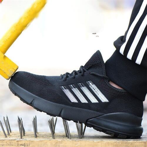 Labor insurance shoes mens summer deodorant lightweight wear-resistant steel toe caps anti-smashing safety site work shoes 2019