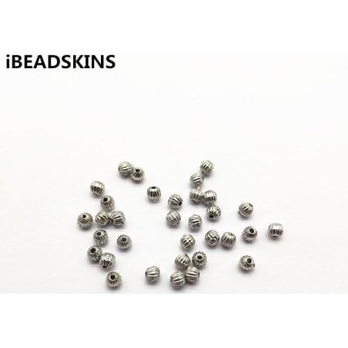 New arrival! 4mm Rhodium color 2000pcs CCB Stripe Round Shape beads for Earrings parts,hand Made Earrings Findings Jewelry DIY